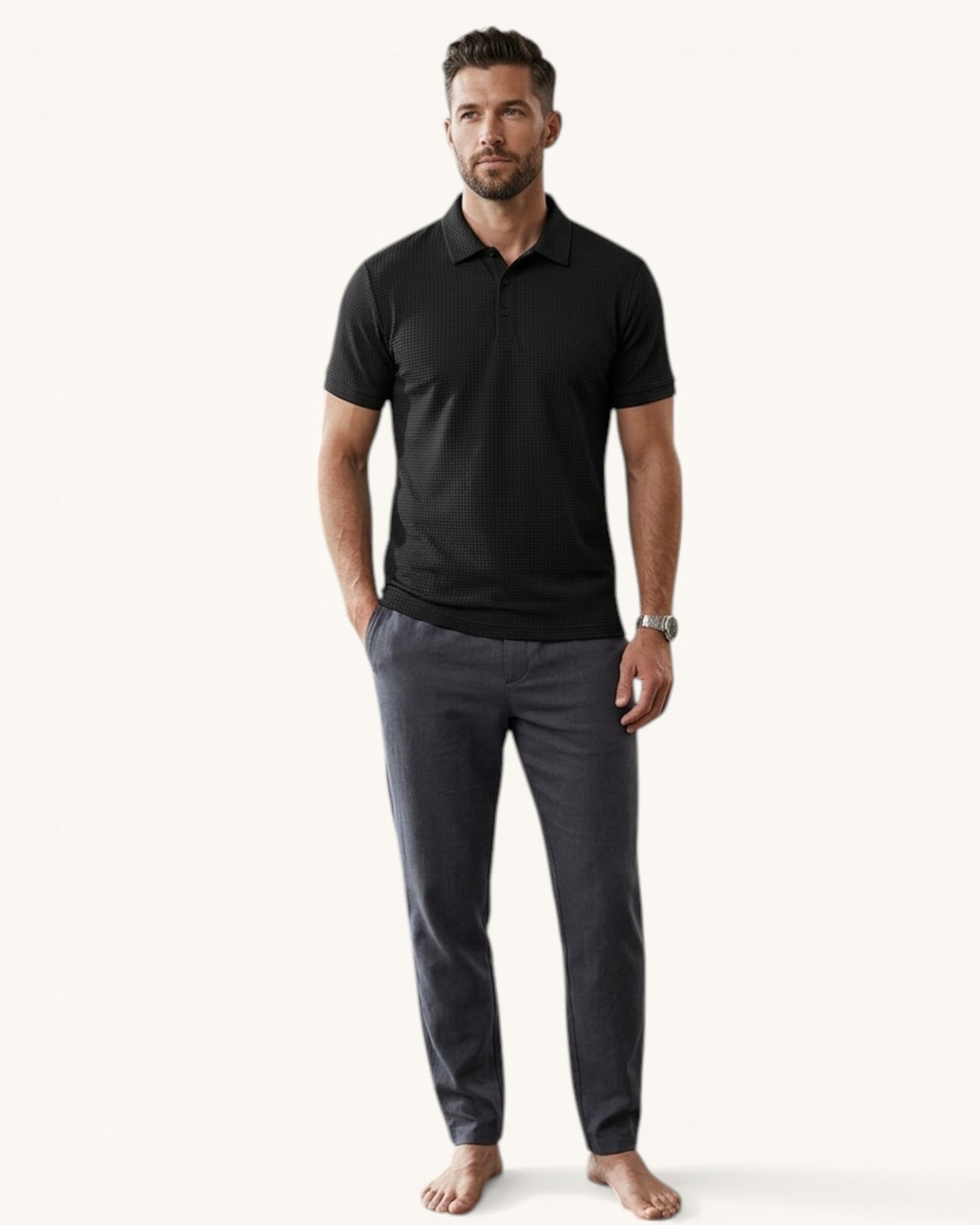 Playera Polo Waffle Premium