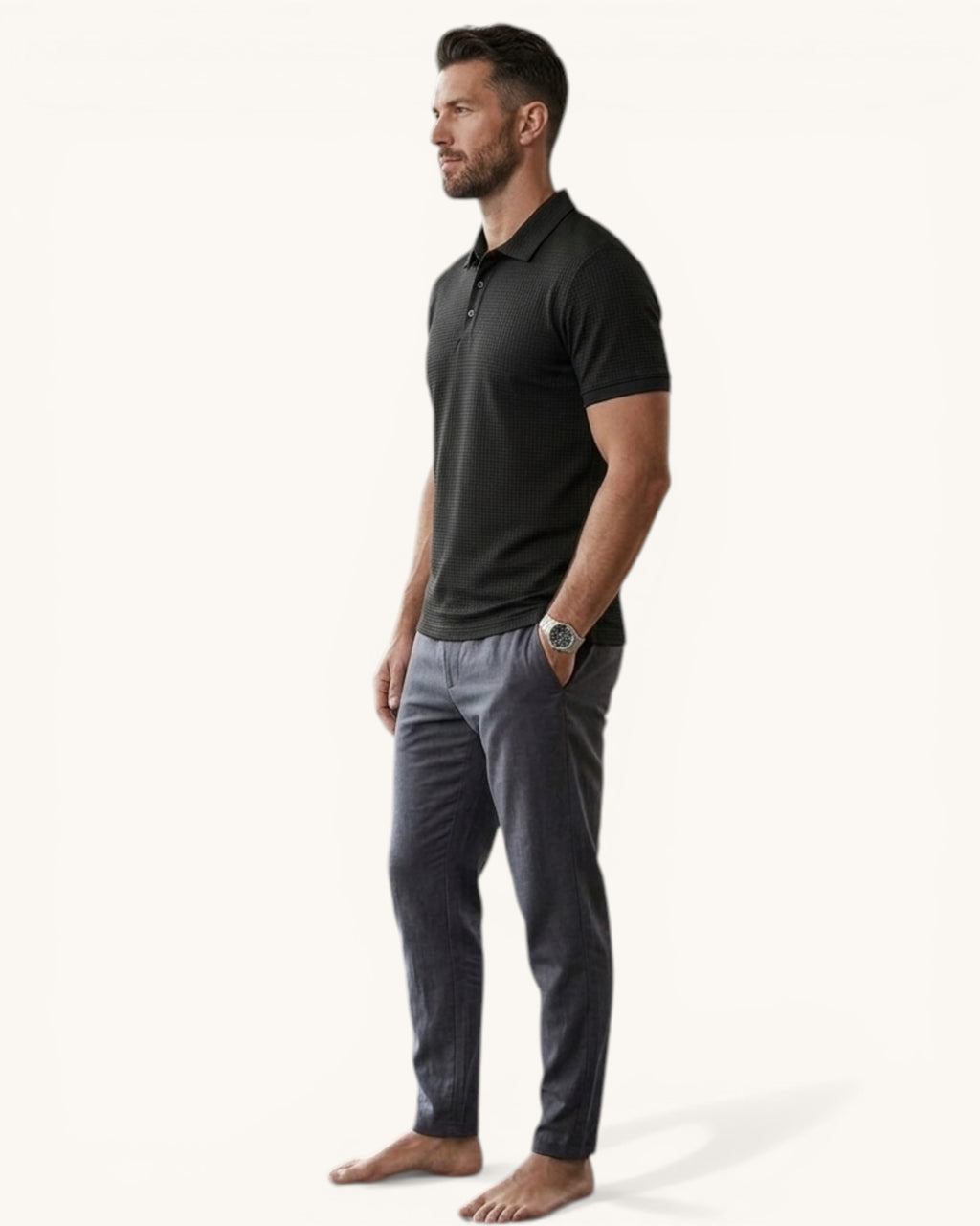 Playera Polo Waffle Premium