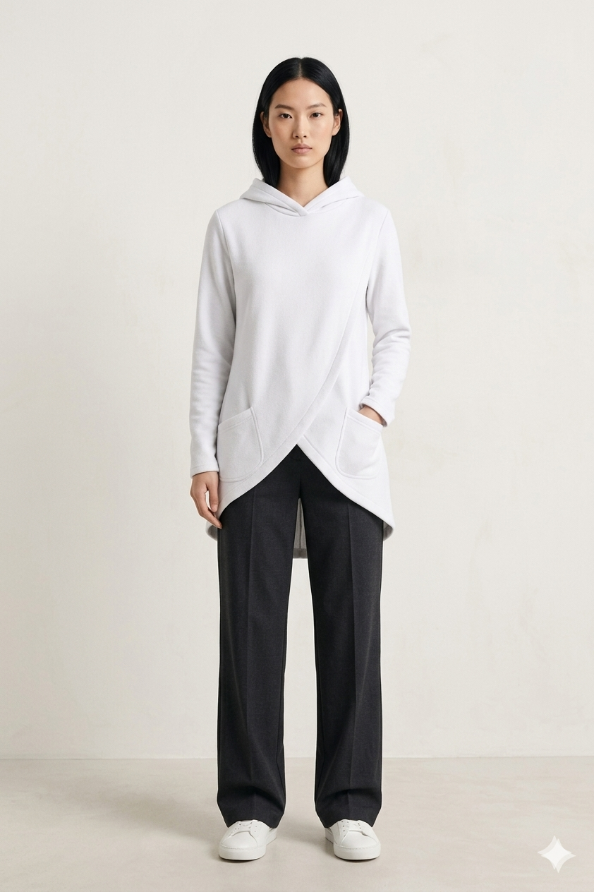 Hoodie Cruzada Con Gorro