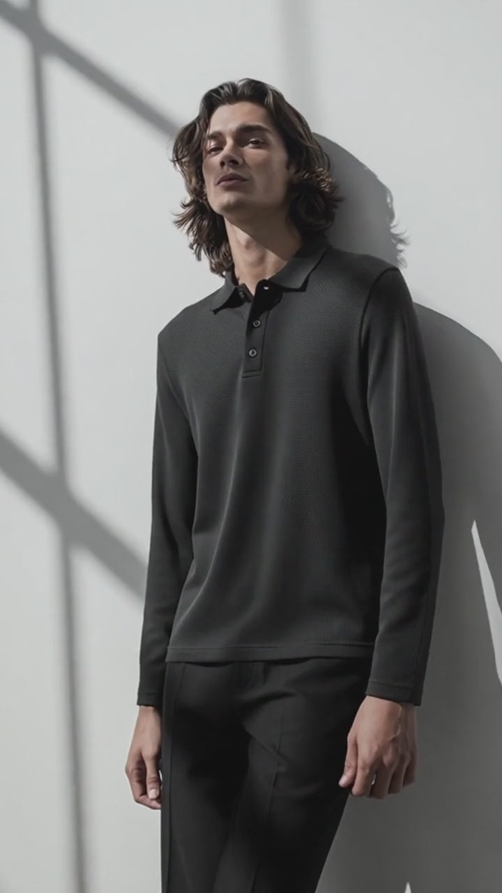 Playera Polo Waffle Premium